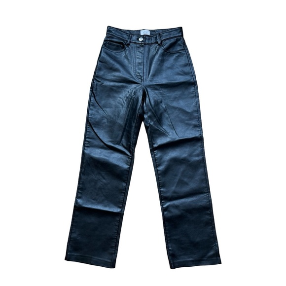 Wilfred Black Vegan Leather Melina Cropped Pant Size 0 - Picture 6 of 13